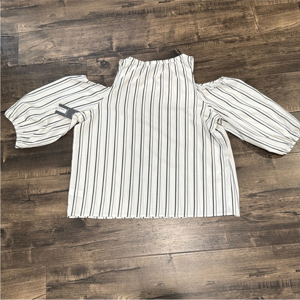 Striped Cold Shoulder Women's Top